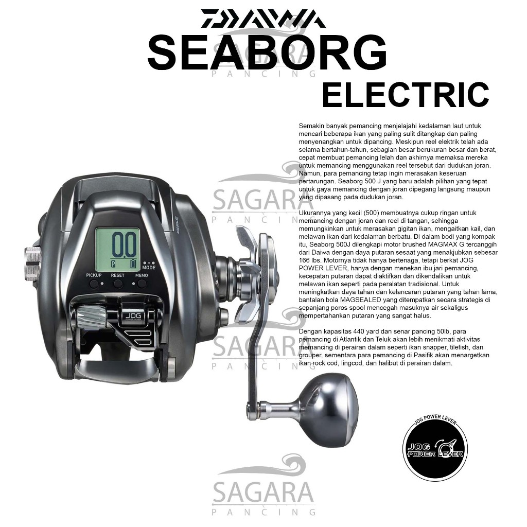 Reel Daiwa Seaborg 500J 2026 Resmi Bergaransi | Reel Electric Daiwa Electric