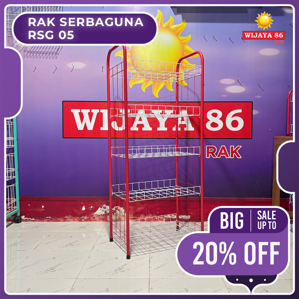 RAK SERBAGUNA RSG 05|SERBAGUNA SUSUN 5 | RAK DAGANG | RAK DISPLAY | RAK DAPUR | RAK SALON