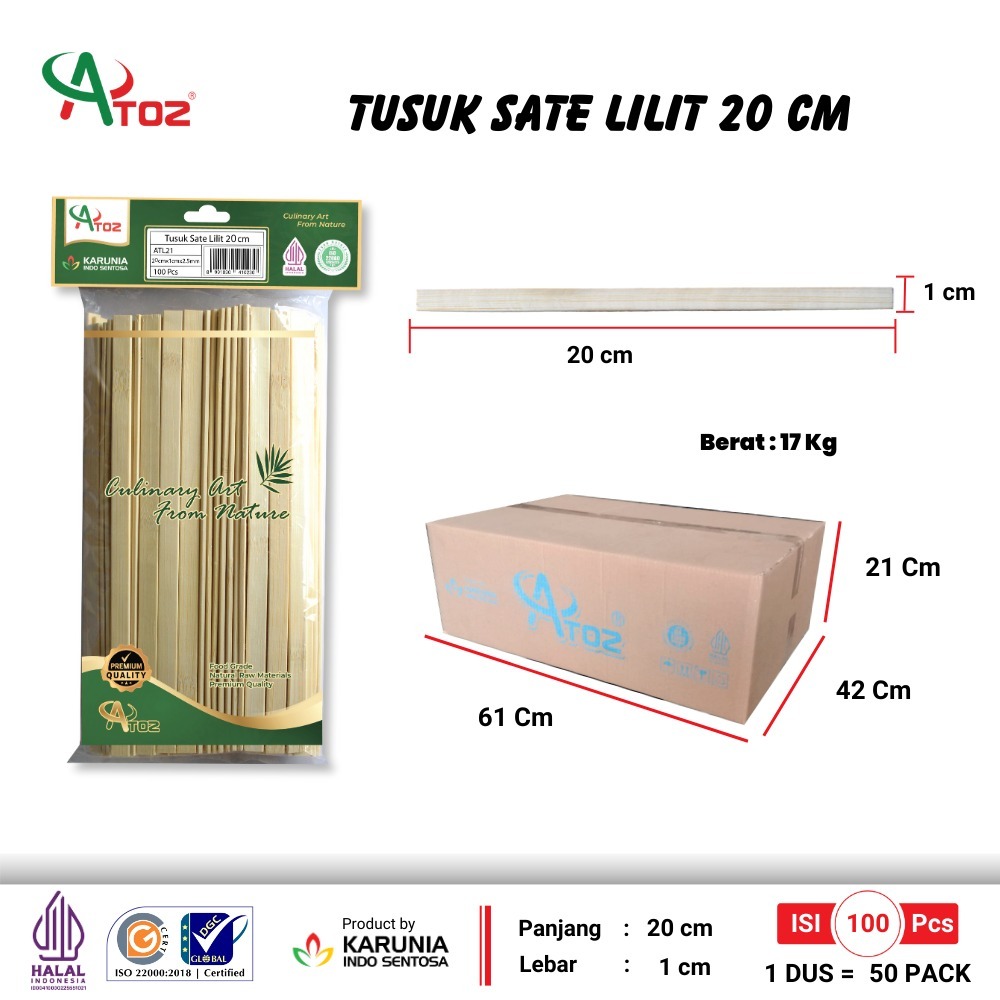 tusuk sate lilit isi 100pcs/ tusuk sate bambu / tusuk sate bali /tusuk sate gepeng /tusuk sate pipih