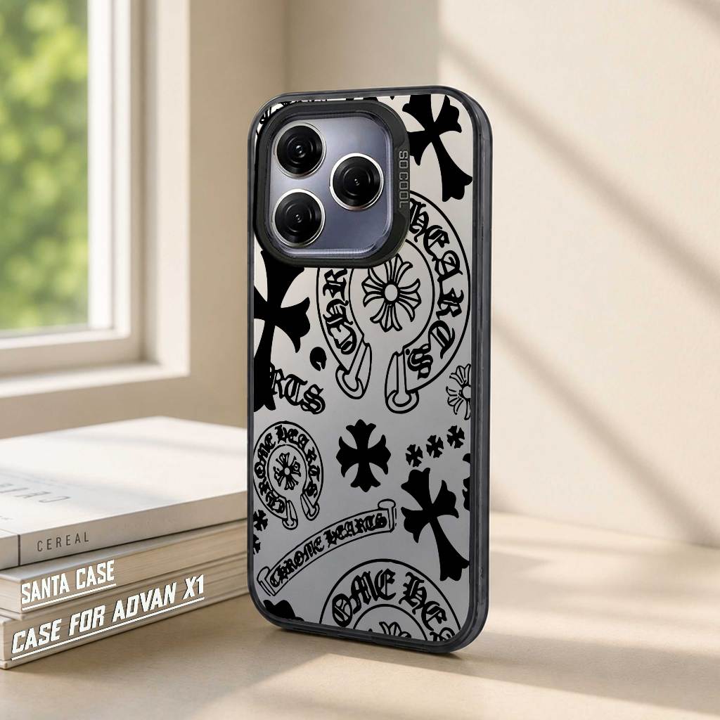 CASE HP ADVAN X1 - SO COOL HOLOGRAM PREMIUM - Motif Crome Heart - Softcase HYBRID IMD PLATE Cowo Cew