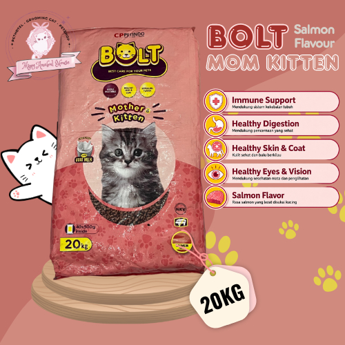 Bolt Mother & Kitten Cat Food Salmon 20KG (1sak)
