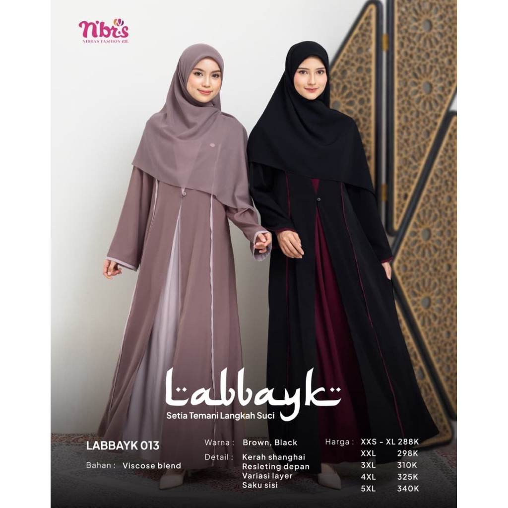 ABAYA MODERN || ABAYA SIMPLE || ABAYA ADEM || ABAYA ARAB || LABBAYK 013 BY NIBRAS || GAMIS BUSUI FRE