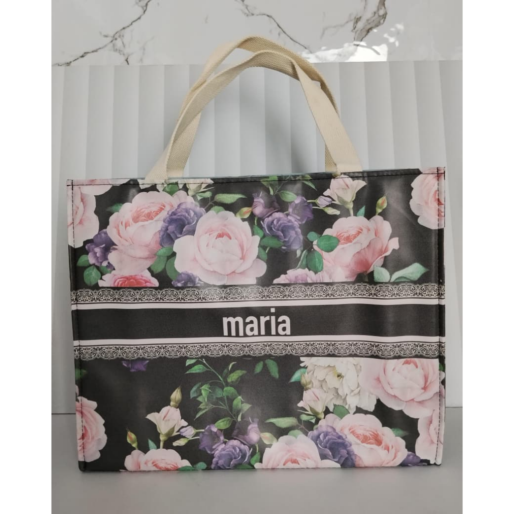 Tas Wanita Jinjing Sierra Oscar Bag Gold Tali Tenteng Bahan Oscar/Kulit Size XL Cetak Nama (maria)