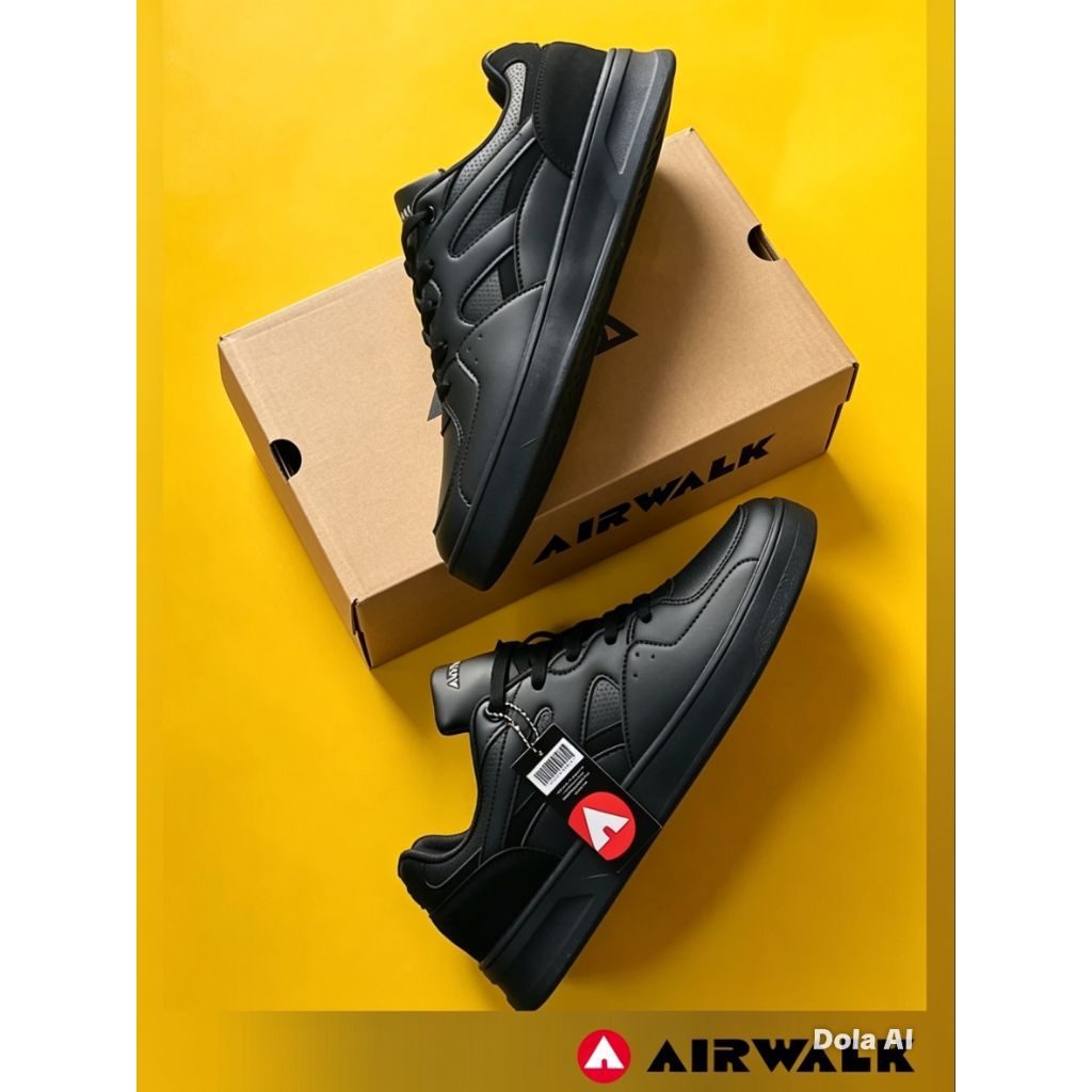 sepatu airwalk hitam polos sepatu sekolah airwalk full black