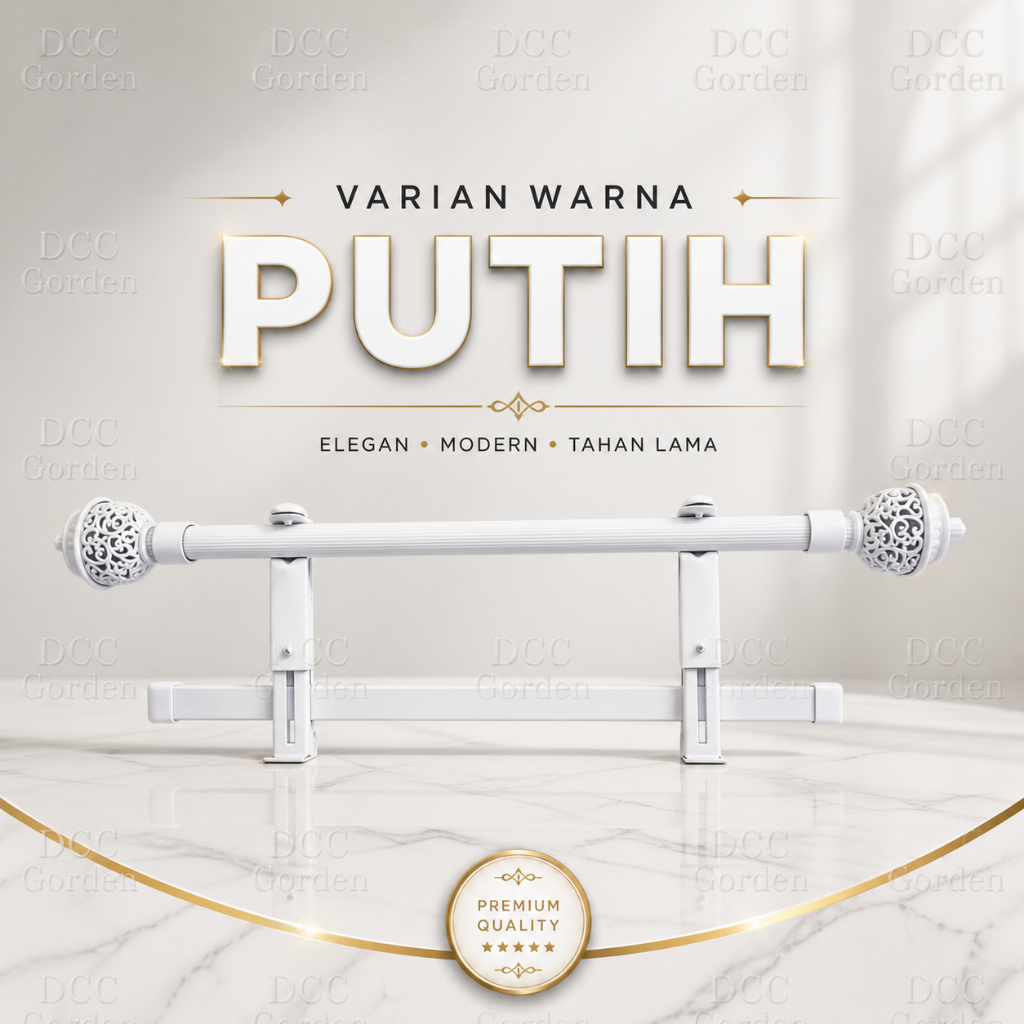 Batang Gorden Full Set Tirai Gulung Jendela Hitam Putih Coklat Double Rel Vitrase 1 2 3 4Meter