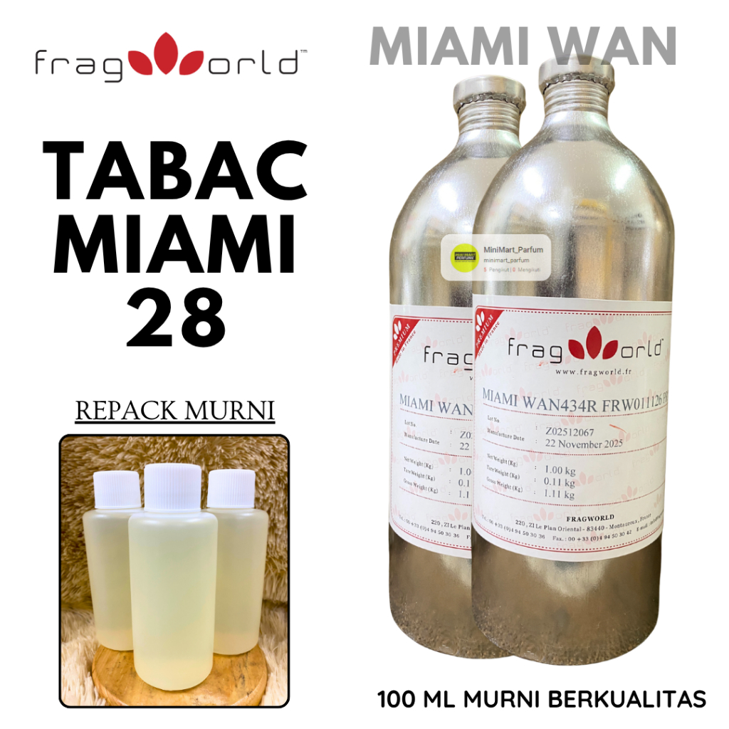 Bibit Parfum TABAC MIAMI Repack 100 ML Berkualitas FRAGWORLD