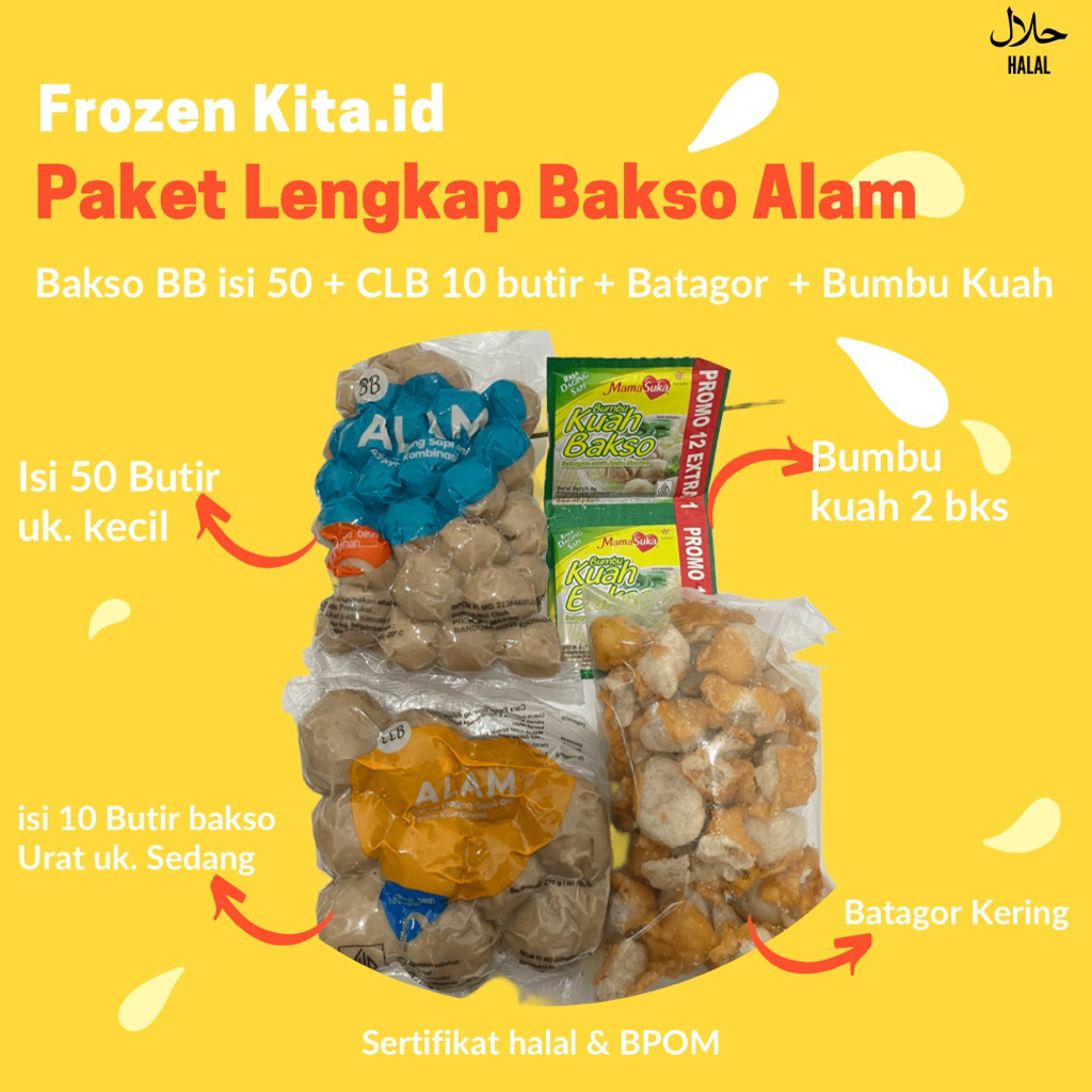 NEW PAKET LENGKAP BAKSO ALAM + BATAGOR KERING + BUMBU KUAH