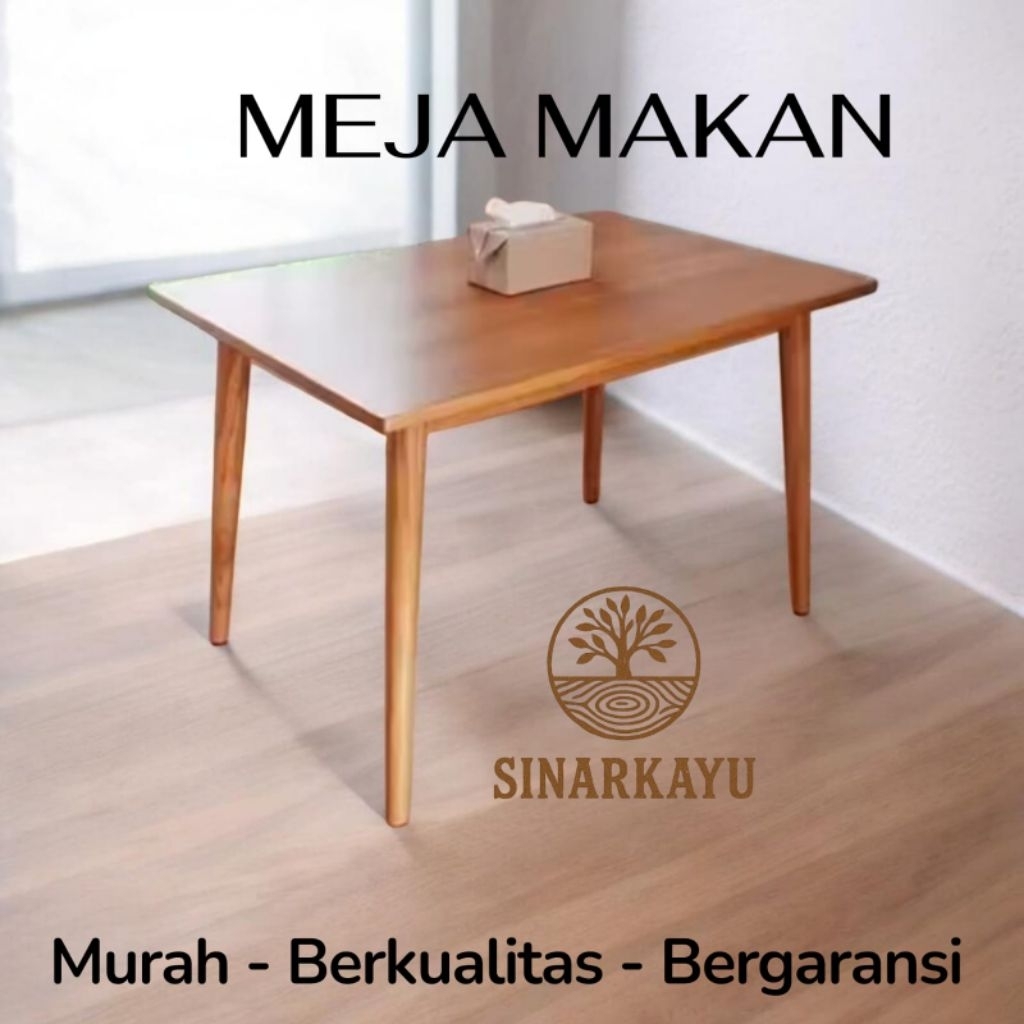 Meja Kayu Minimalis 120x60x75cm Meja makan kayu solid