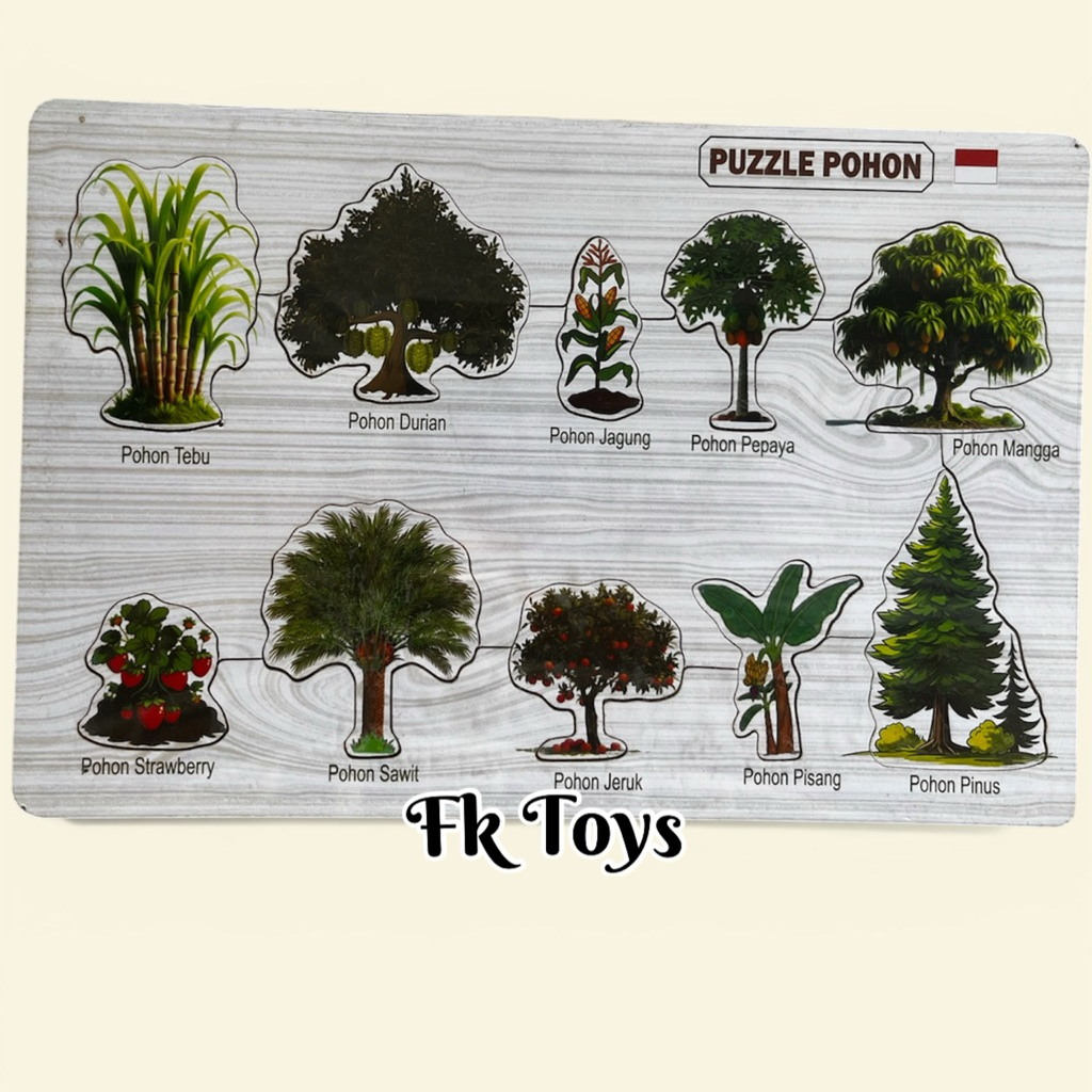Puzzle Tanaman puzzle pohon mainan edukasi