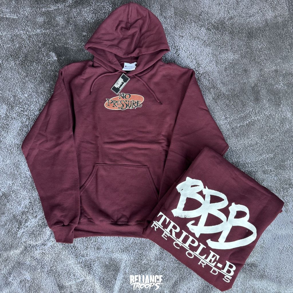 Hoodie Official | No Pressure - Champion Hoodie (Maroon)