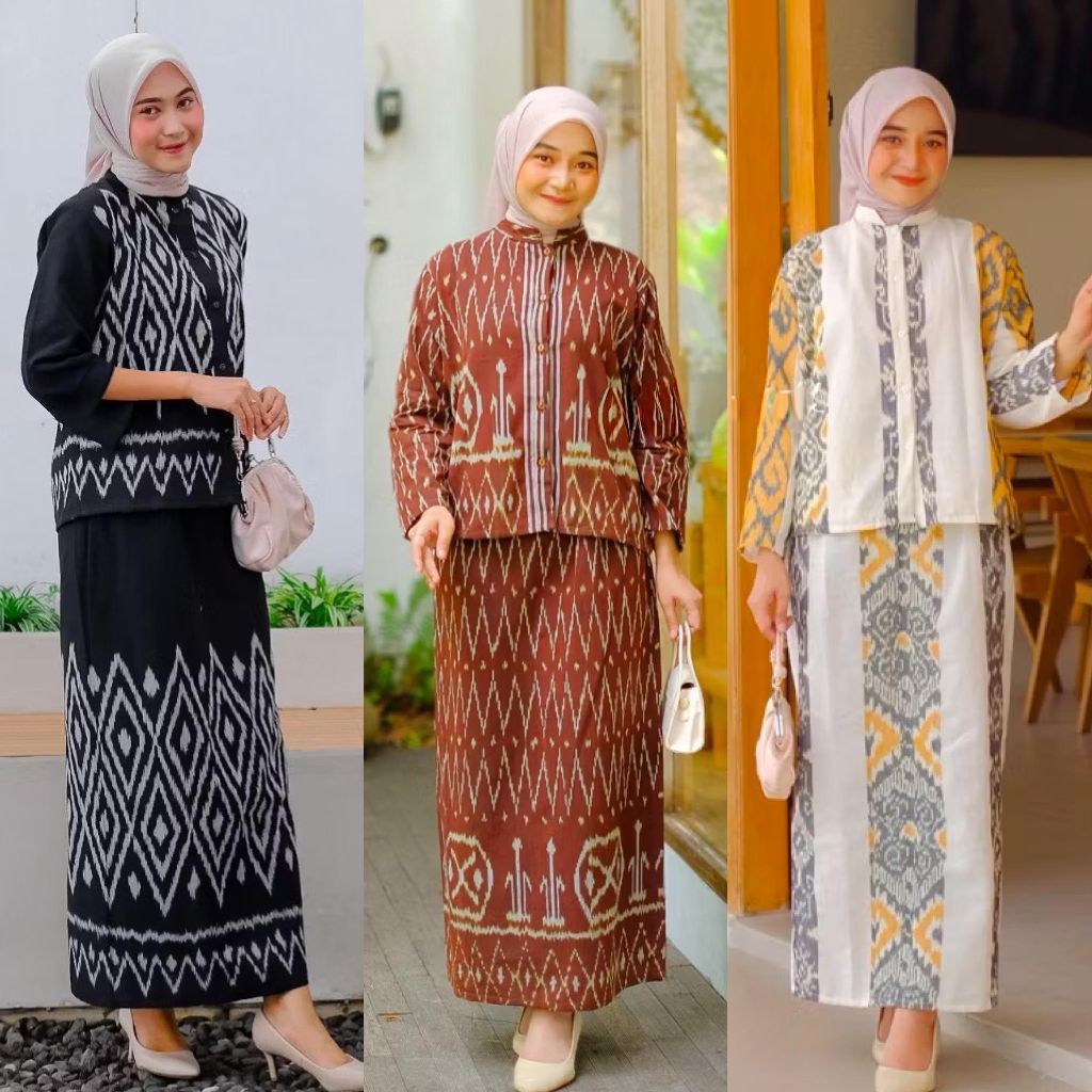 SET TRISTA BATIK TENUN - one set wanita - batik kondangan