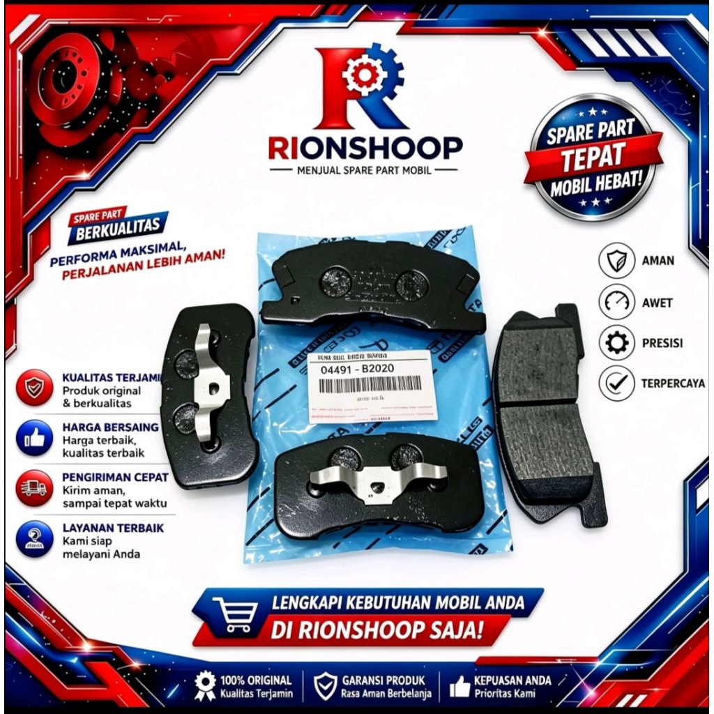 Kampas rem depan toyota AGYA MATIC ORIGINAL