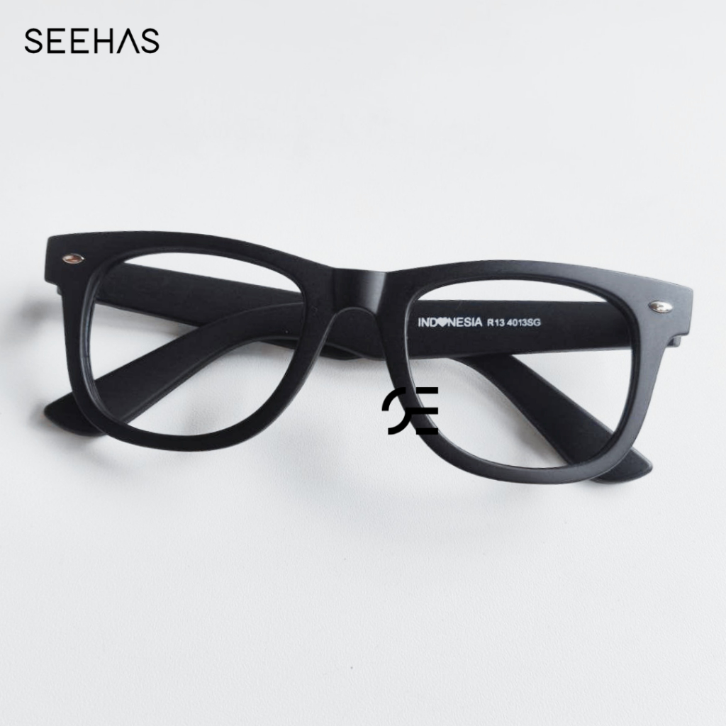 Frame Wayfarer - Kacamata Premium Request lensa Optik Minus/Cyl ( Bluerey Photocromic Bluecromic )