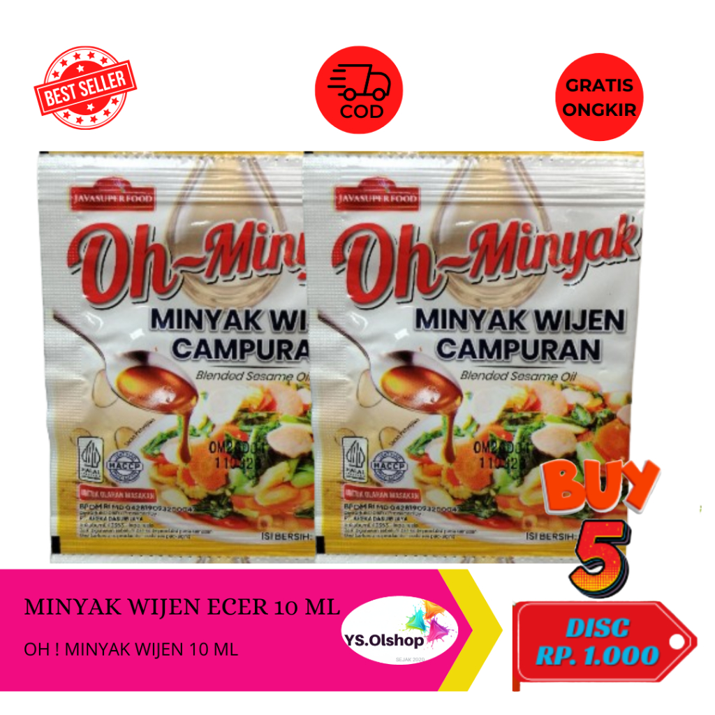 Oh Minyak Wijen Campuran Sachet 1PCS Kemasan Praktis 10ML / Sesame Oil Sachet / MInyak Wijen Sachet