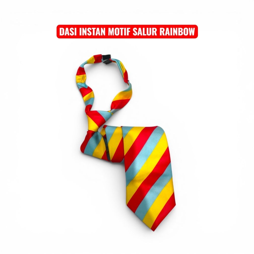 Dasi instan dasi motif salur dasi stripe dasi motif rainbow dasi colorful dasi cerah