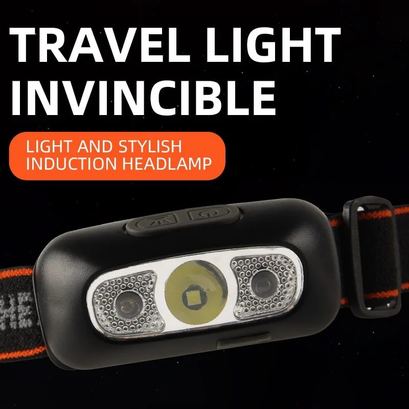 Headlamp Sensor Rechargeable USB-C | Lampu Senter Kepala | Lampu Outdoor Camping Kepala