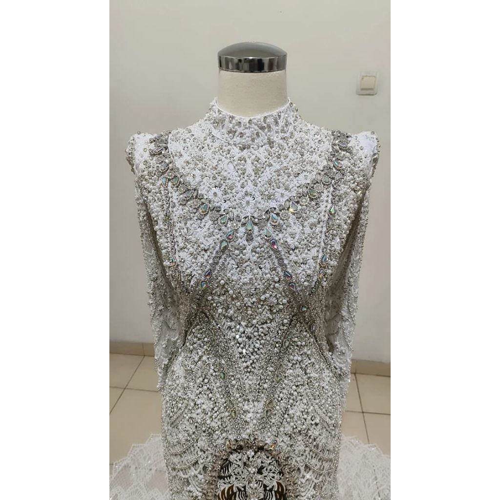 Kebaya pengantin akad premium full payet coker balero lepasan