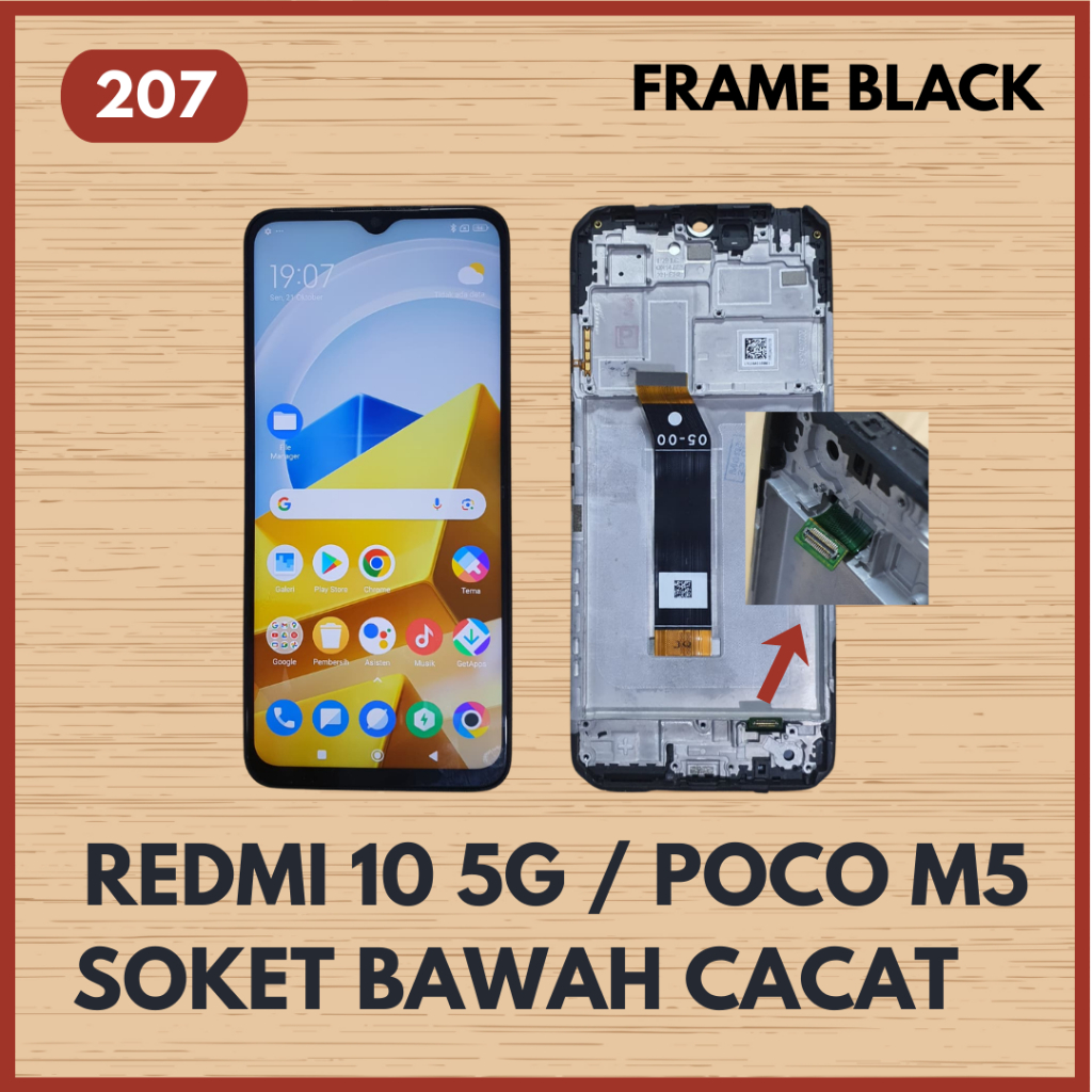 LCD FRAME ORIGINAL XIAOMI REDMI 10 5G / POCO M5 COPOTAN