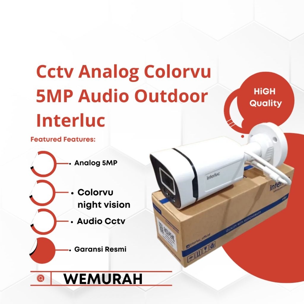 Cctv Analog 5MP Outdoor Interluc - Cctv Analog Audio 5MP - Cctv 5MP Lensa Wide