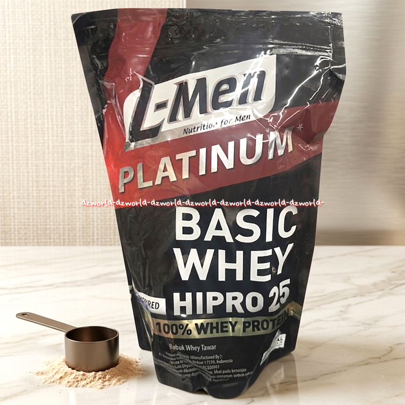L-Men 500gr Platinum Basic Whey Hipro 25 Whey Pro Bubuk Whey Tawar Suplemen Protein Formula Easy To 