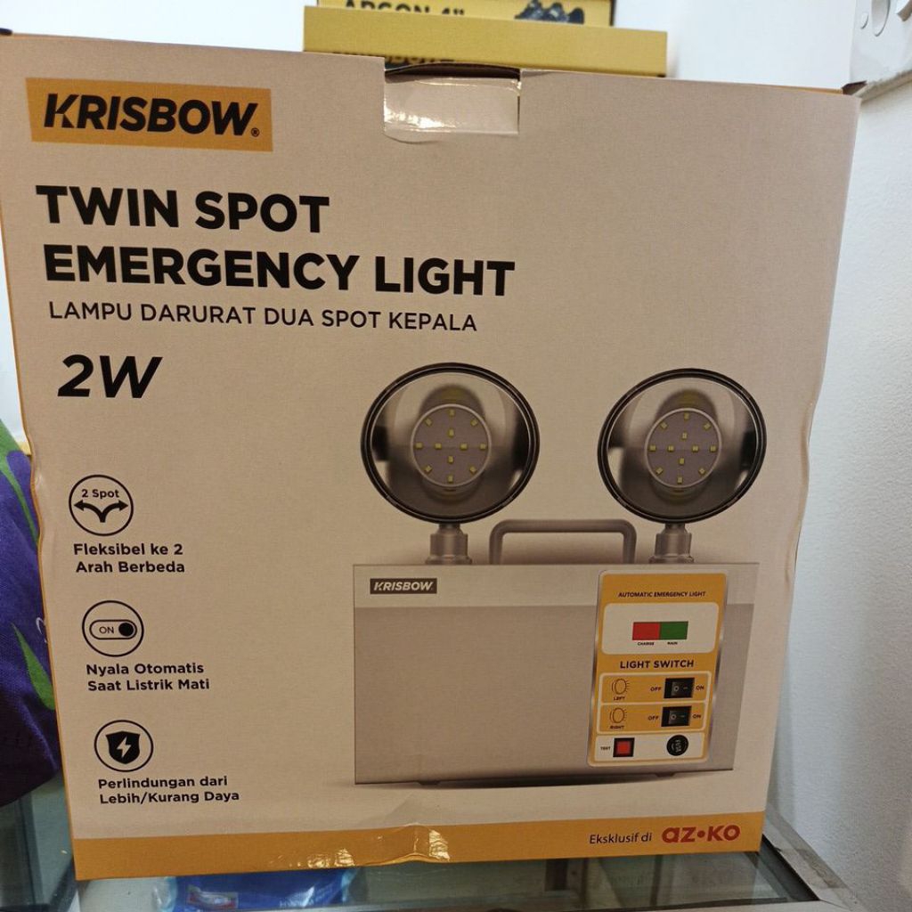krisbow lampu emergency twin-spot new