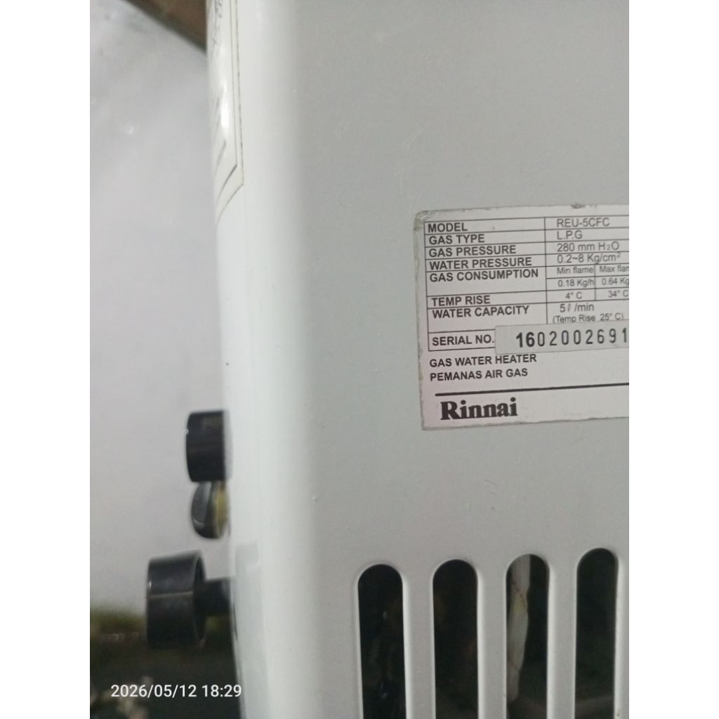 water heater rinnai gas