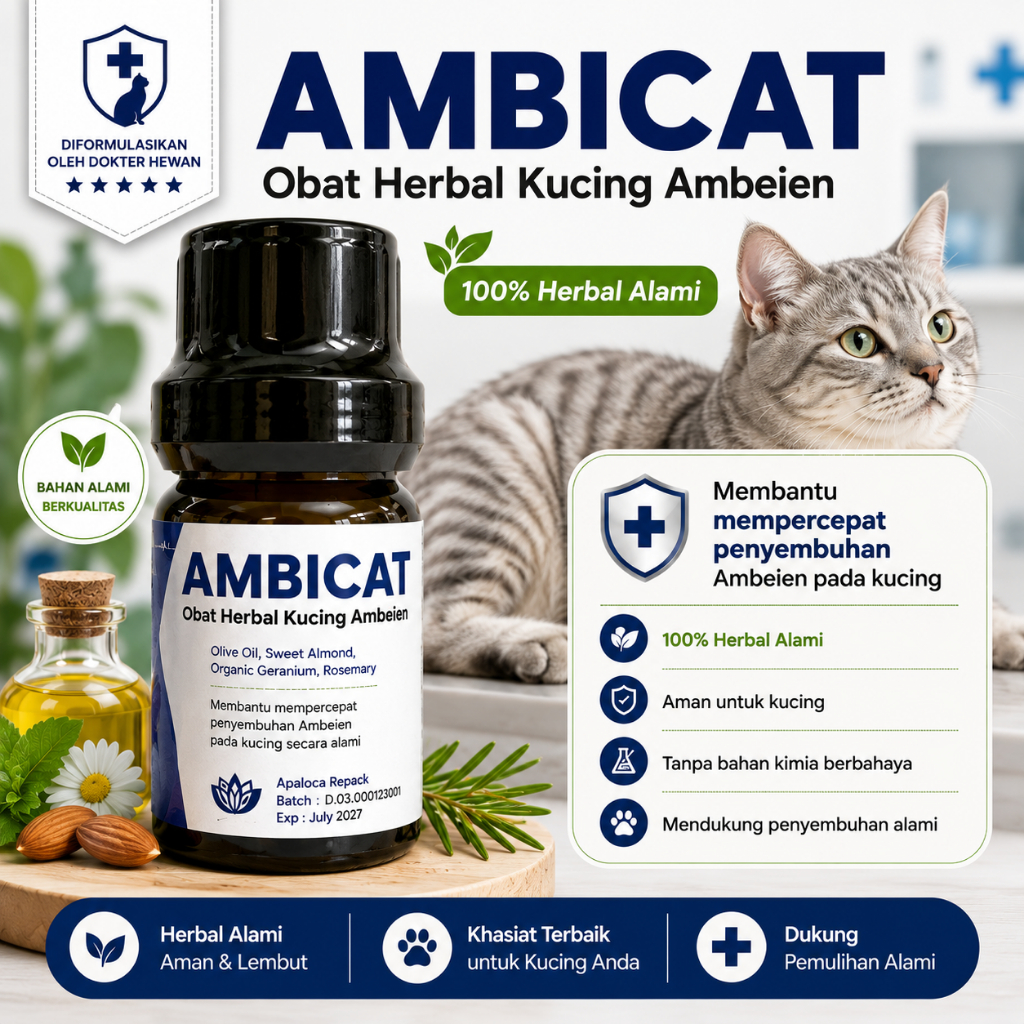 AMBICAT Obat Herbal Kucing Ambeien Wasir Bisulan