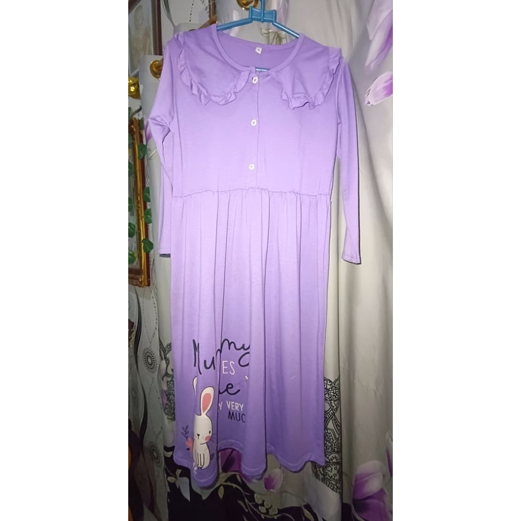 Gamis kaos anak Lilac Preloved