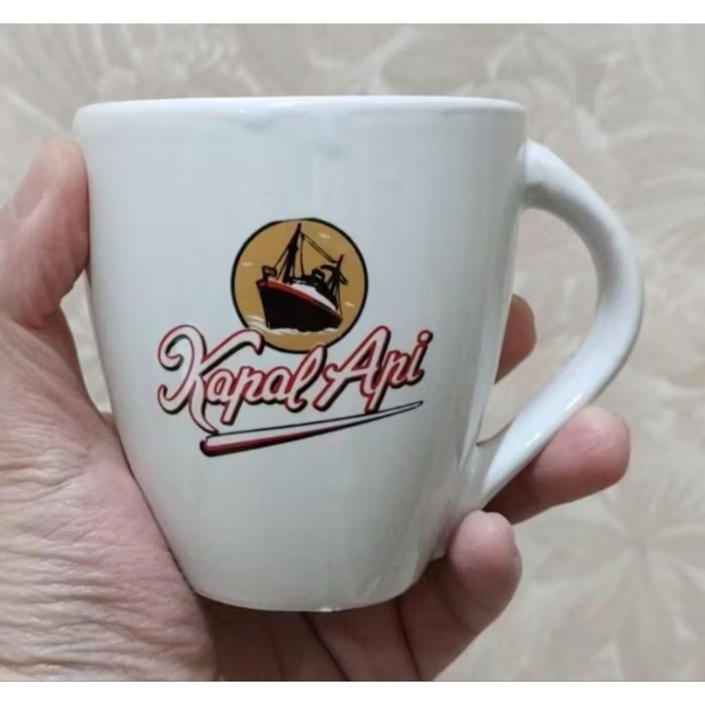 Mug Keramik Kopi Kapal Api Warna Putih