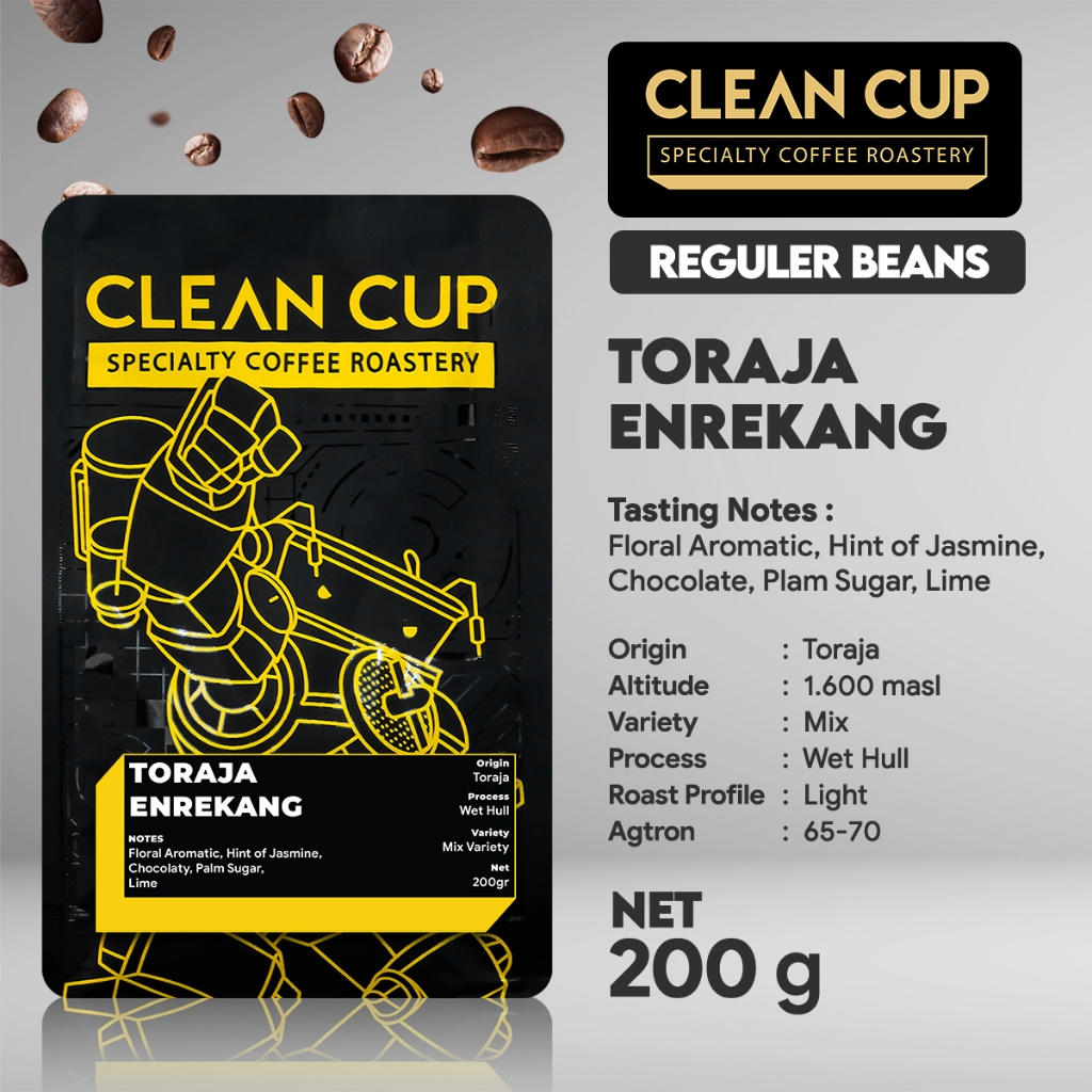 Kopi Clean Cup Toraja Enrekang Arabica Whole Bean