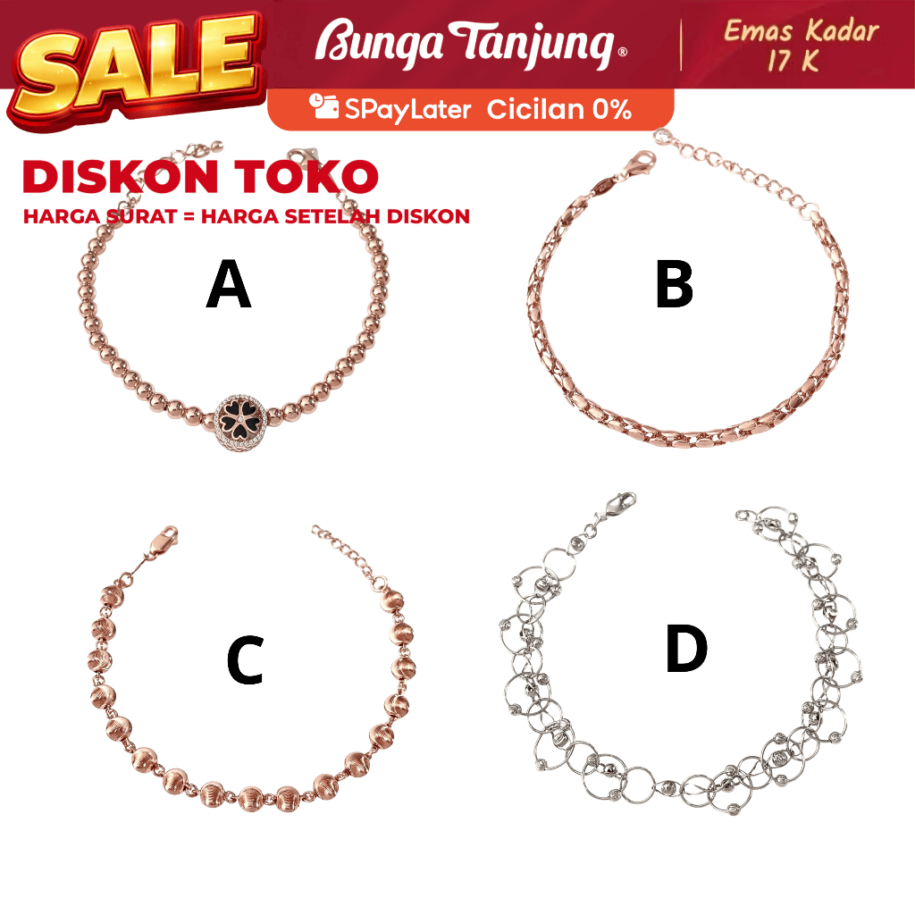 GELANG VAR 70 - EMAS 17K - BUNGA TANJUNG GOLD