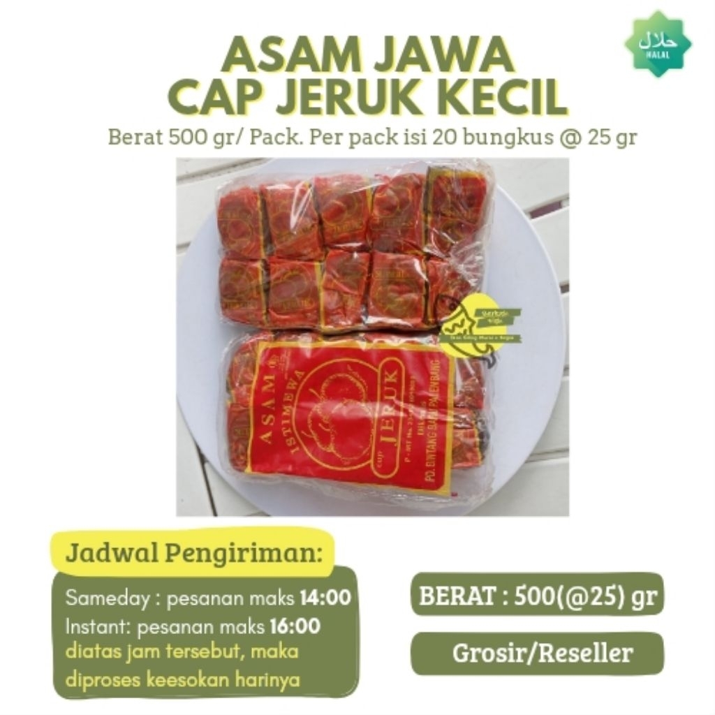 Asam Jawa Cap Jeruk ( isi 20 ) / Asam Jawa Tanpa Biji / Asam Jawa Cap Jeruk Permen / Asam Jawa Palem