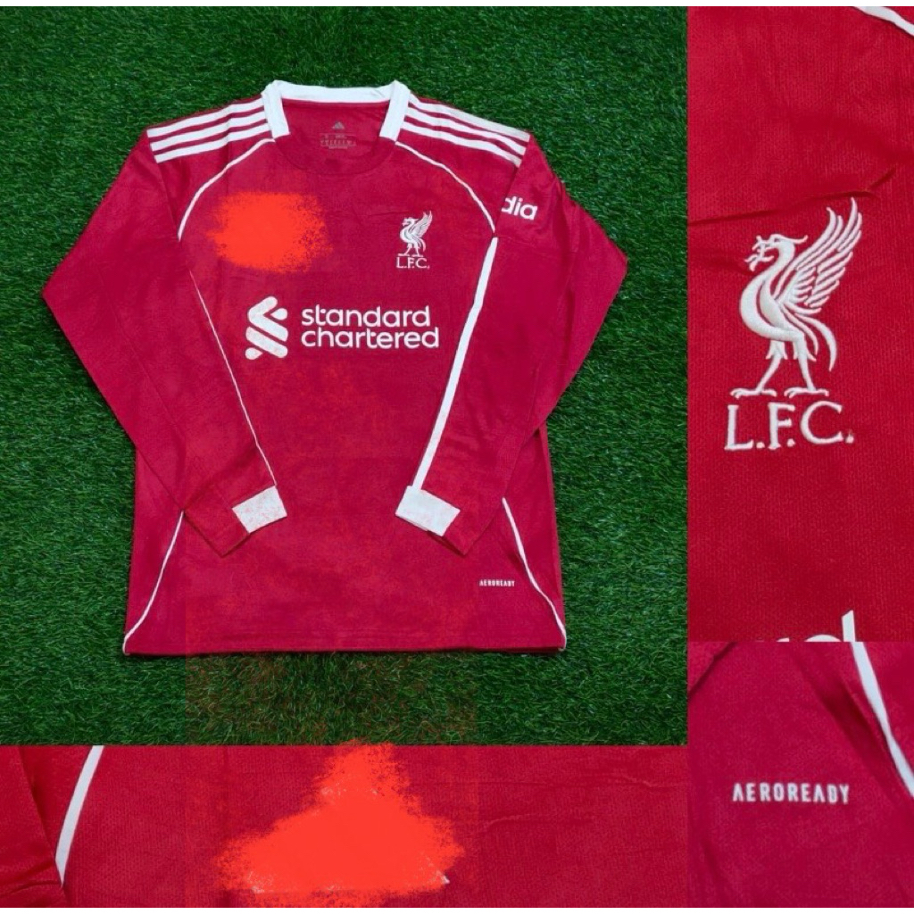 Jersey Kaos Baju Sepak Bola Liverpool Liverpol Liverpul LFC Home Away 3rd Third Red Merah Longsleeve
