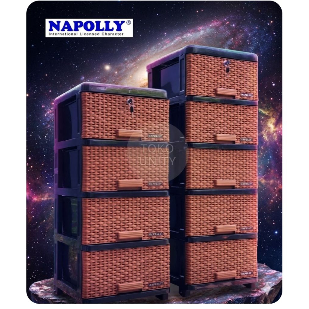 napolly lemari plastik 4 susun 5 susun / laci plastik napolly 4 susun 5 susun