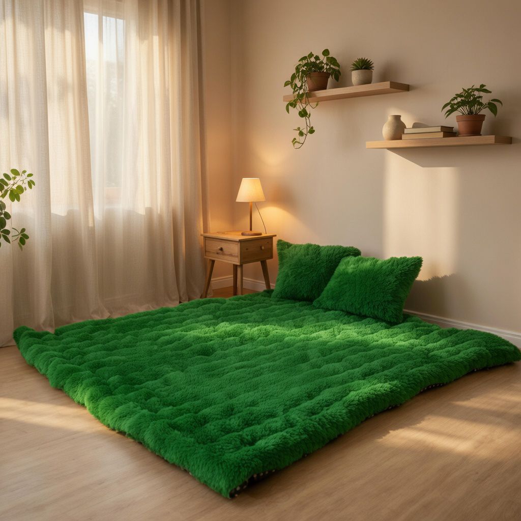 Kasur Lantai matras Gender Bulu Rasfur Empuk dan Tebal Gratis 2bantal