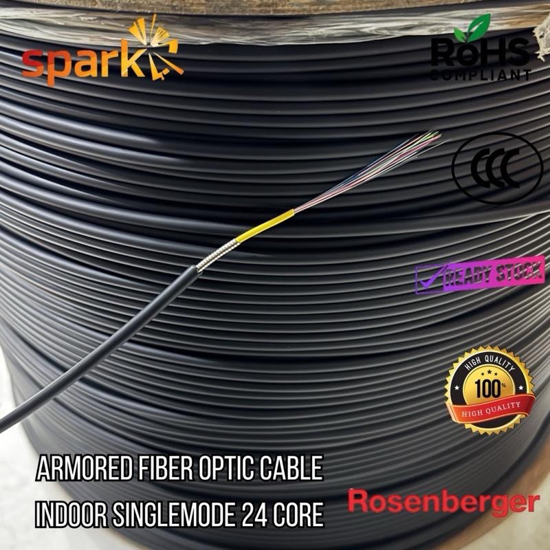 Armored Cable Fiber Optic 12 Core Singlemode 5.0Mm Round Type Meteran/Cable Only TANPA CONNECTOR