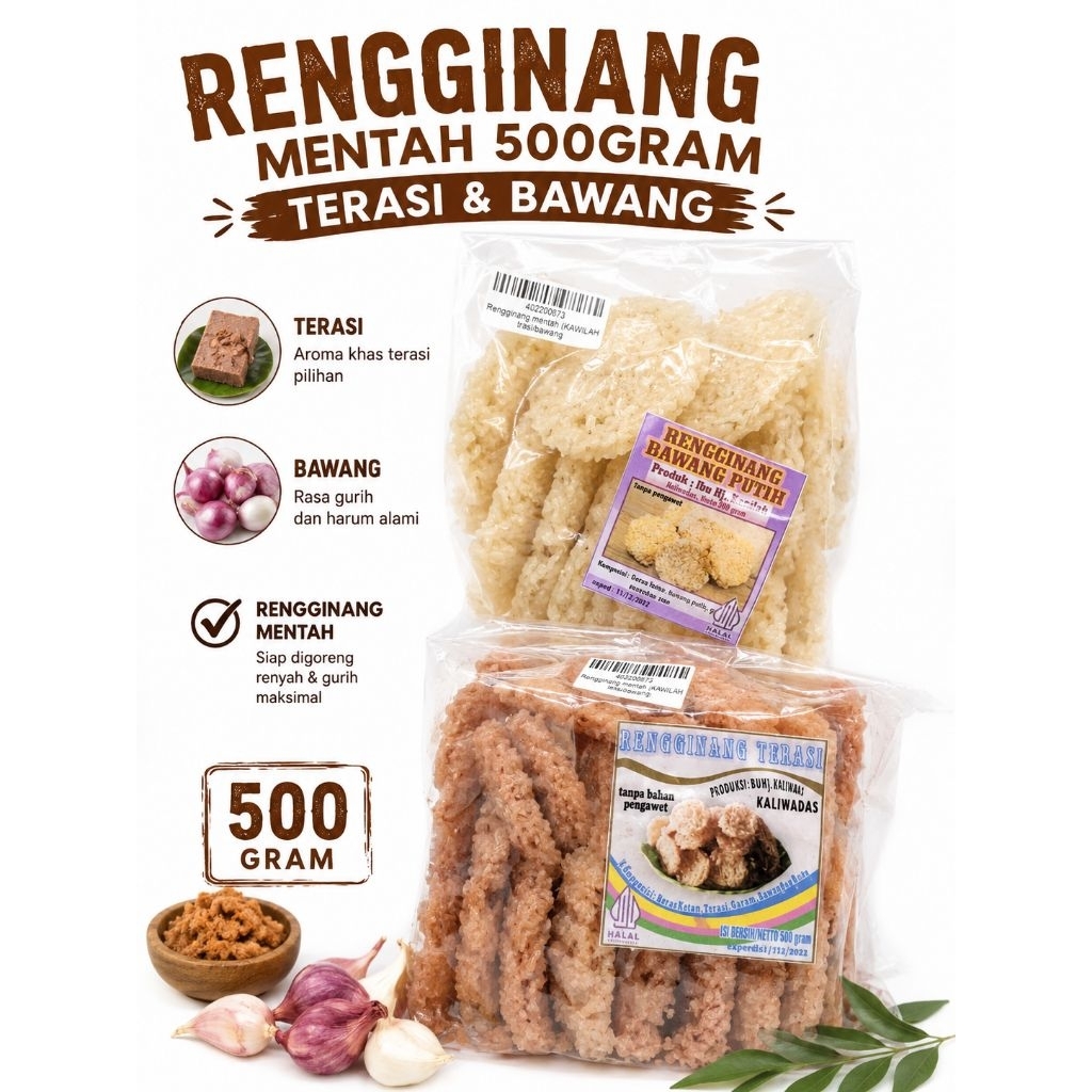 RENGGINANG MENTAH KILOAN 500 GRAM [Harum Snack Official] KILOAN CAMILAN ENAK DI MAKANAN