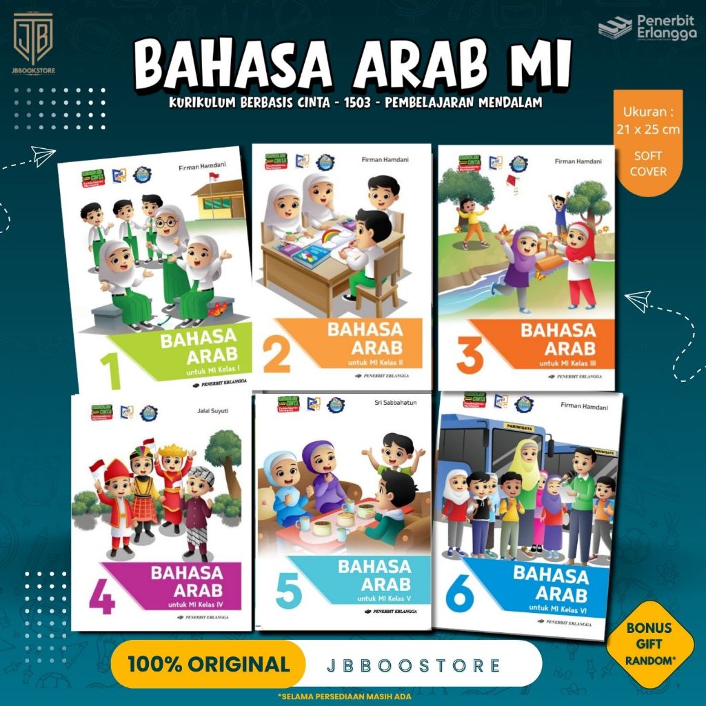 [ Erlangga ] Buku Bahasa Arab Kelas 1 2 3 4 5 6 SD / MI / Bahasa Arab SD Kurikulum Berbasis Cinta - 