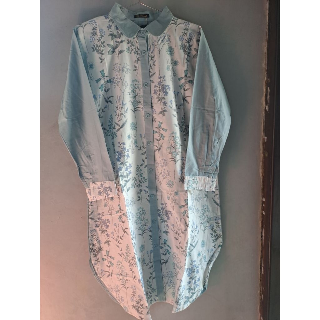 Tunik Cantik/Katun Jepang/Atasan Tunik/Baju Muslim Wanita/Tunik Panjang/Motif Bunga