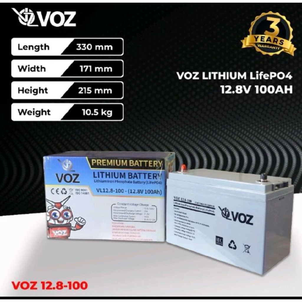 Aki Lithium VOZ Battery Lithium LiFePO4 12,8V 100AH voz LiFePo4 12v 100ah lithium 12,8v 100ah