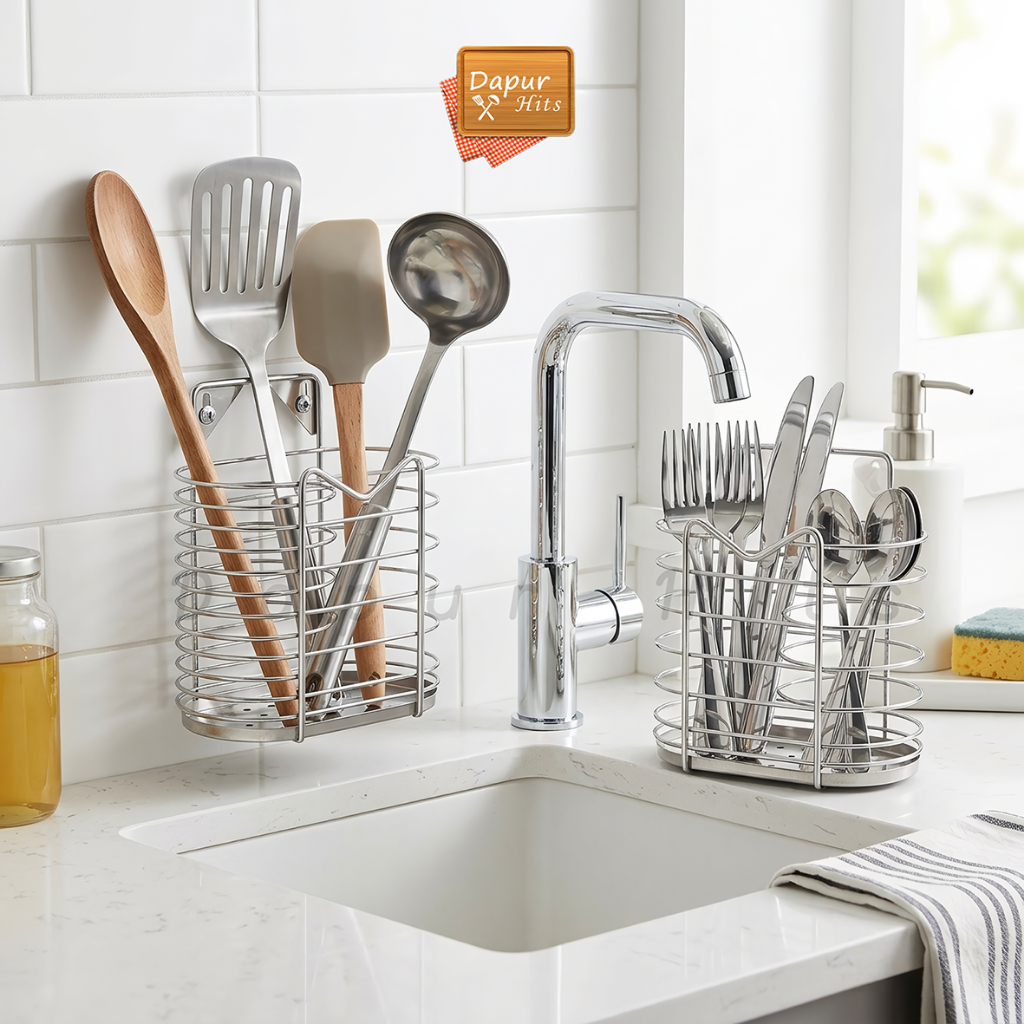 Rak Sendok Stainless Steel, Tempat Sendok Gantung / Rak Sendok Gantung