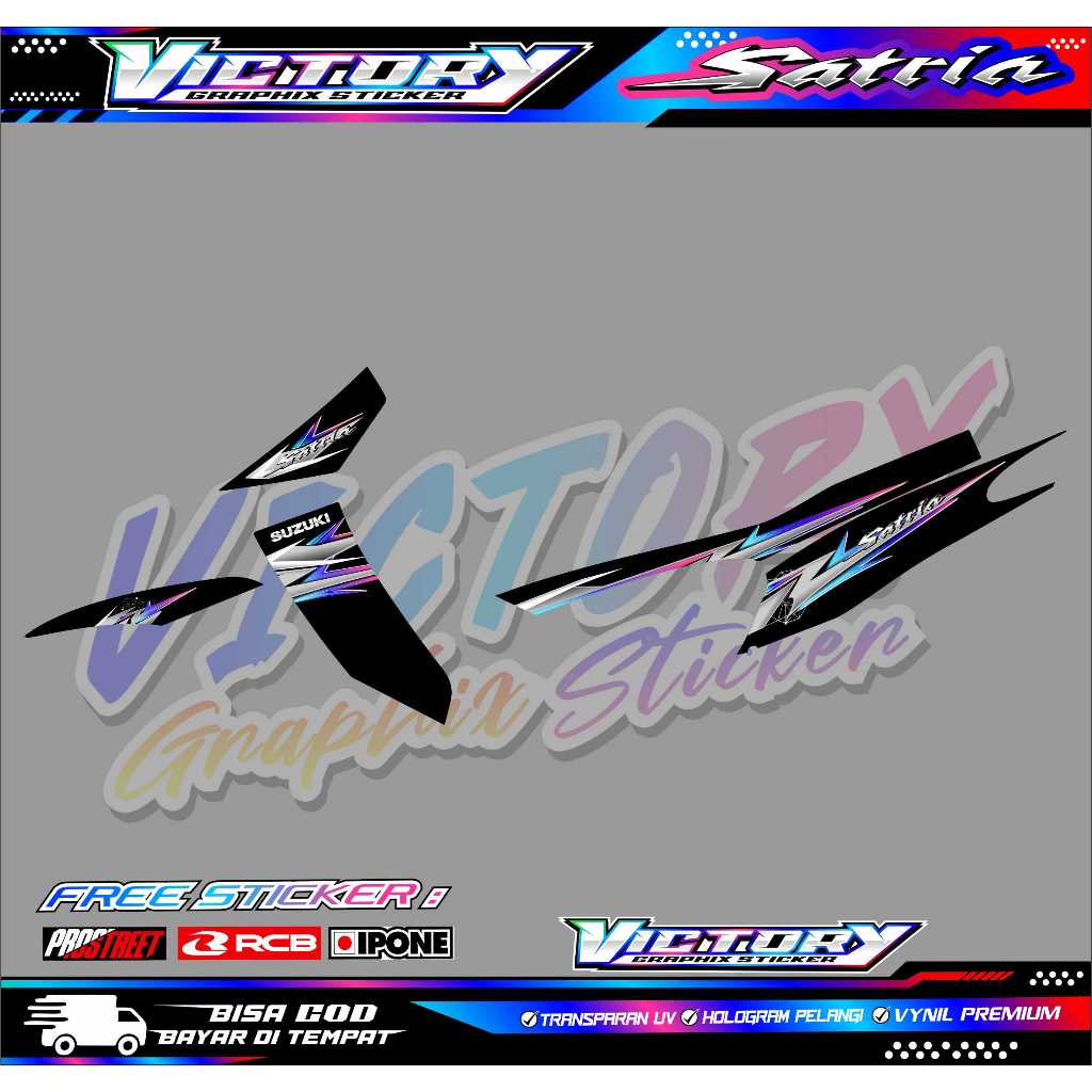 STRIPING VARIASI SUZUKI SATRIA HIU / STICKER LIST MOTOR SATRIA HIU