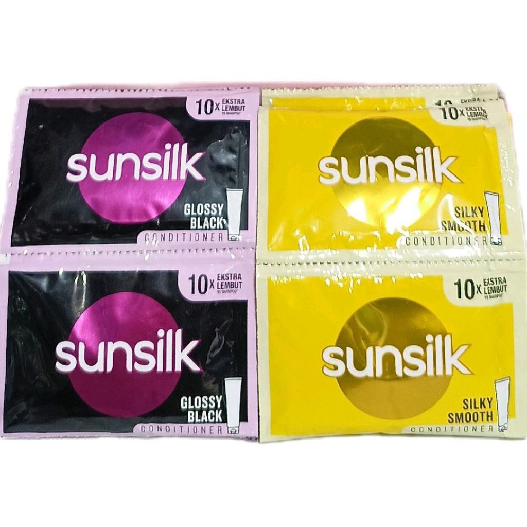 Sunsilk Conditioner Sachet 12 Sachet 9ml - Pilihan Varian Kuning dan Hitam
