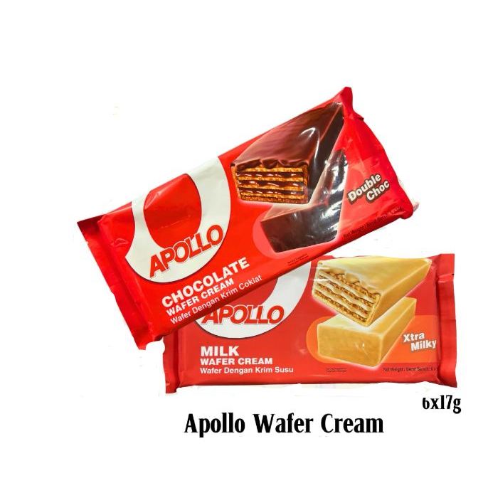 Apollo Wafer - Apollo wafer isi 6pc - Apollo Wafer Krim Susu - Apollo Wafer Krim Cokelat Coklat - wa