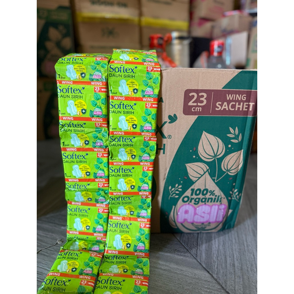 1 DUS SOFTEX DAUN SIRIH WING RENCENG  panjng 23cm bersayap pembalut wanita antiseptik