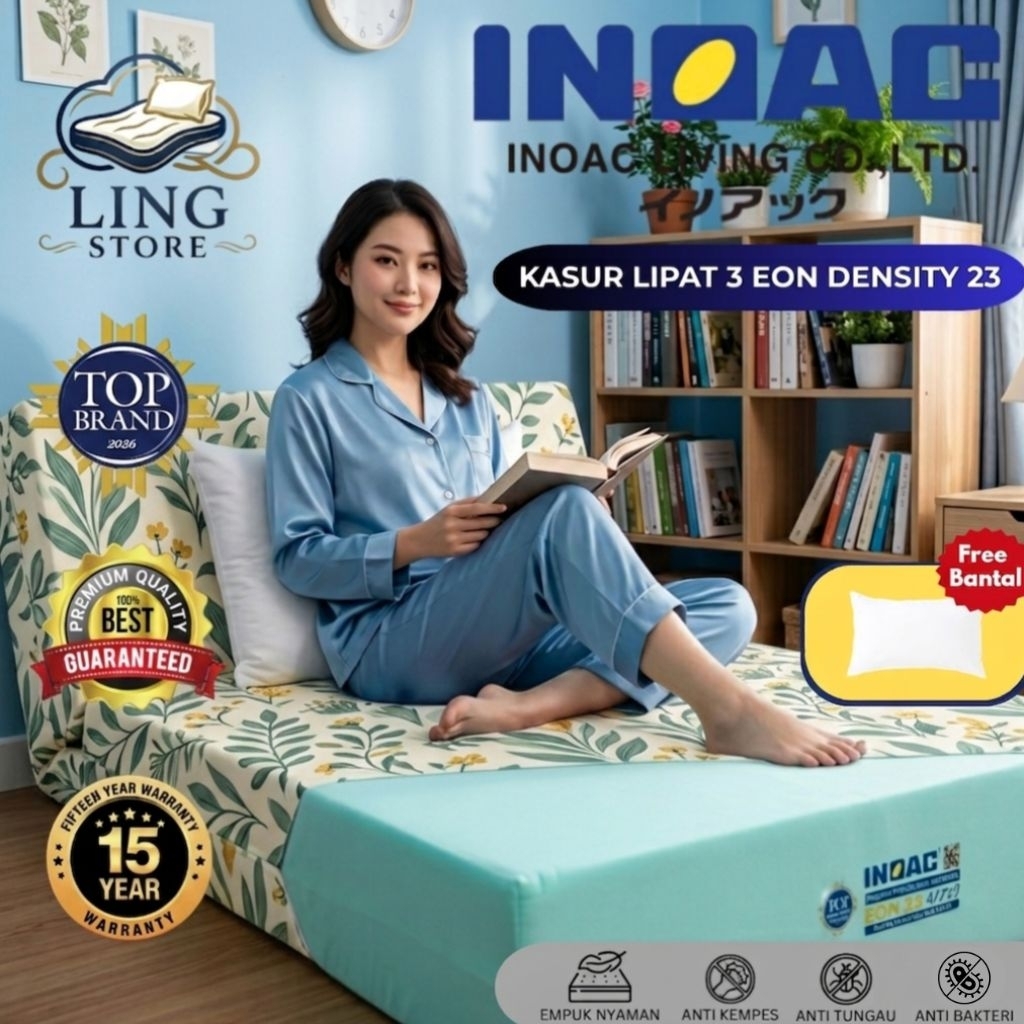 kasur lipat | kasur busa inoac | Kasur Lipat 3 INOAC Tebal 10cm Density 23 Garansi 15 Tahun Free Ban