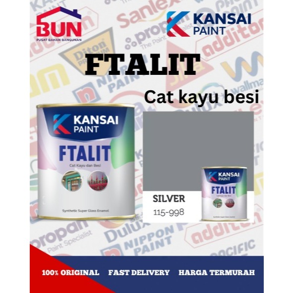 FTALIT SILVER 998 CAT KAYU BESI 1KG / F-TALIT KANSAI CAT KAYU BESI WARNA SILVER  1 KG
