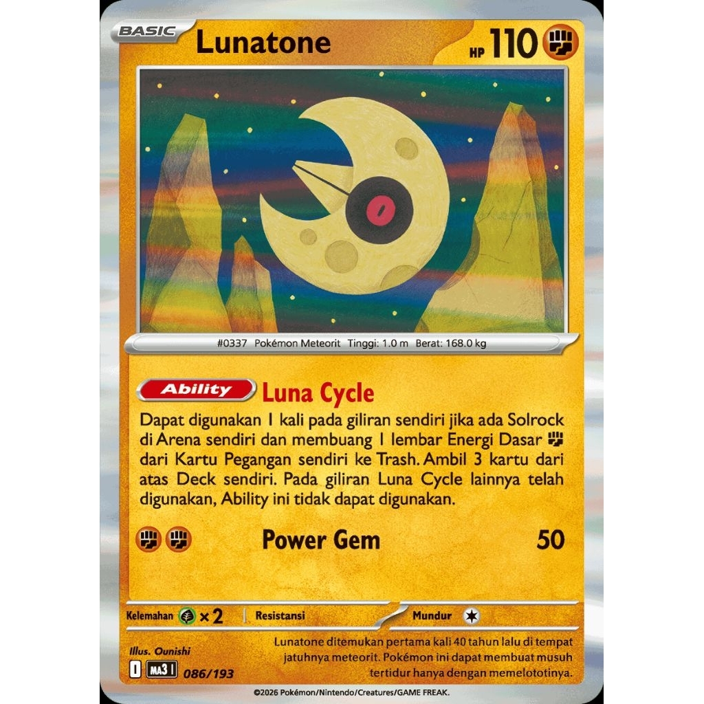 Lunatone Pokemon TCG Mega Impian