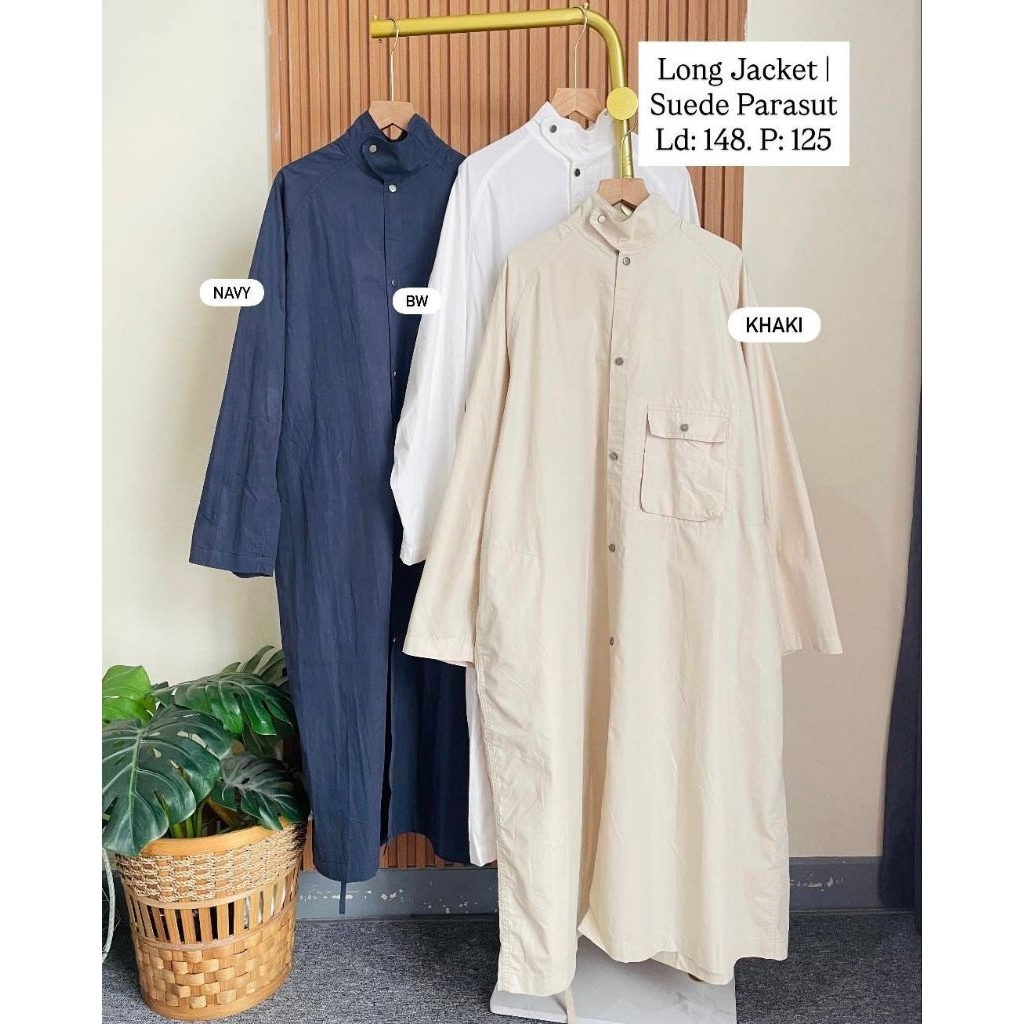 Long jacket - bahan parasut
