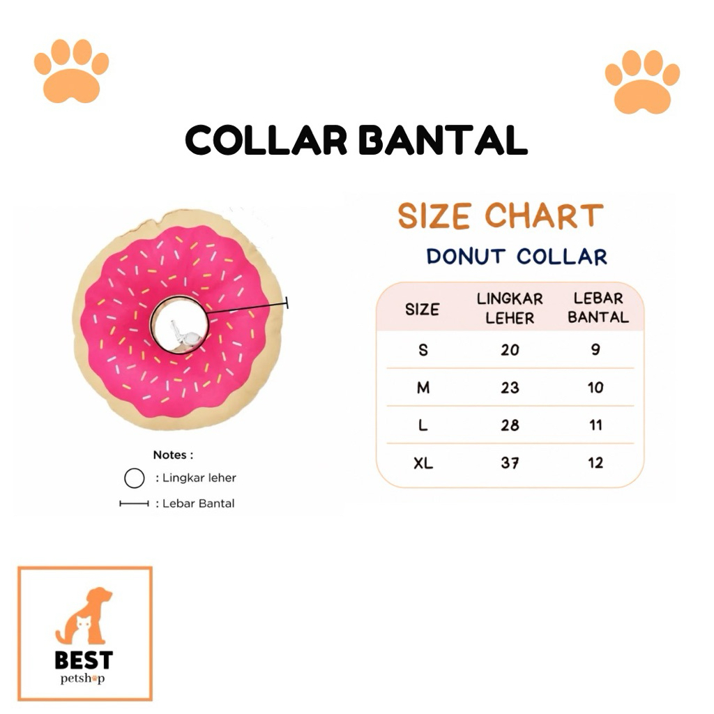 collar bantal bentuk donat anjing mini kucing
